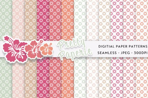 12 Flower Digital Paper Backgrounds: A Blooming Design Asset