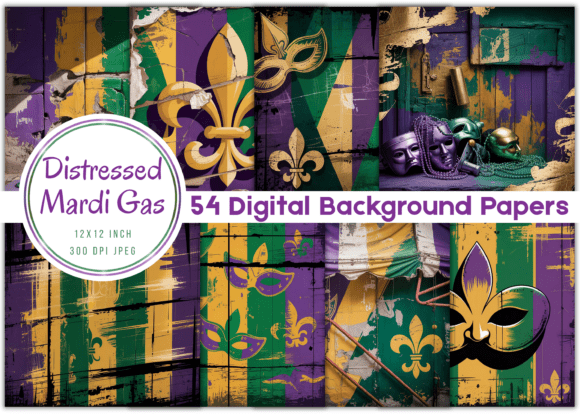 50+ Distressed Mardi Gras Backgrounds: Instant Festive Edge