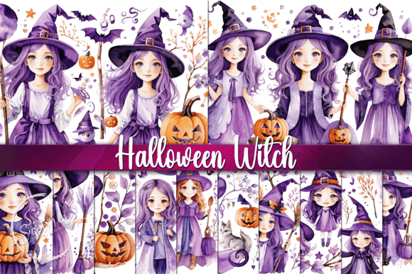 Cute Purple Halloween Witch Backgrounds: A Creative Toolkit