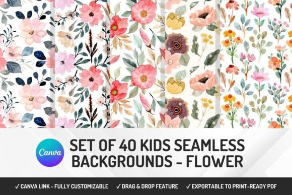 Elevate Your Designs with 40 Seamless Flower Backgrounds