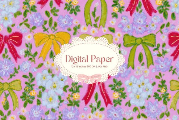 Elevate Your Projects with Bow Ribbon Pattern Backgrounds Paper_72