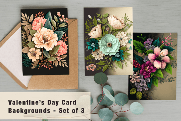 Floral Valentines Card Backgrounds: Perfect for Your Designs