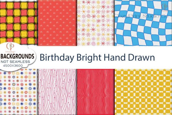 Infuse Joy Into Designs With Birthday Bright Hand Drawn Backgrounds