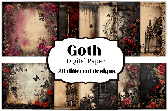 Mastering Moody Aesthetics with Goth Backgrounds Digital Papers