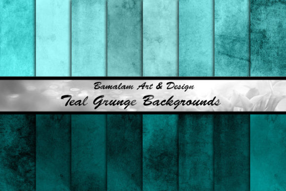 Teal Grunge Backgrounds: 16 Textures for Vintage Craft