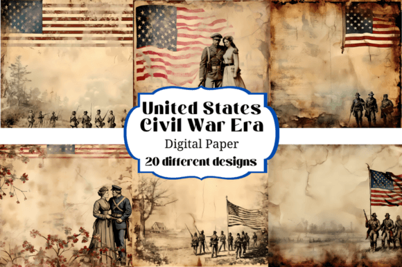 Unlocking History: US Civil War Digital Paper Backgrounds