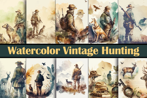 Watercolor Vintage Hunting Backgrounds: A Designer's Field Guide